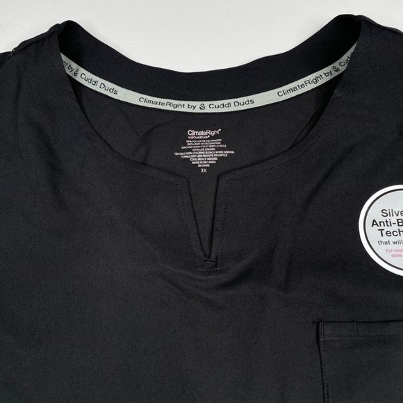 Scrub Top Climate Right Cuddl Duds Scrubs Medical Hospital Nurse Doctor 3X New - Picture 6 of 13